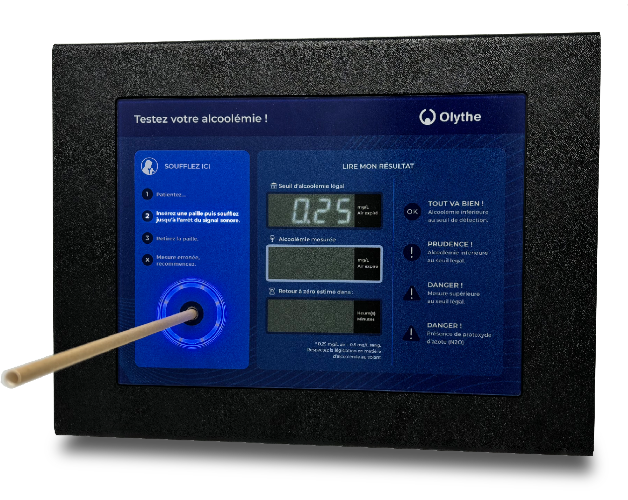 Ethanol & Laughing Gas Breath Tester Terminal